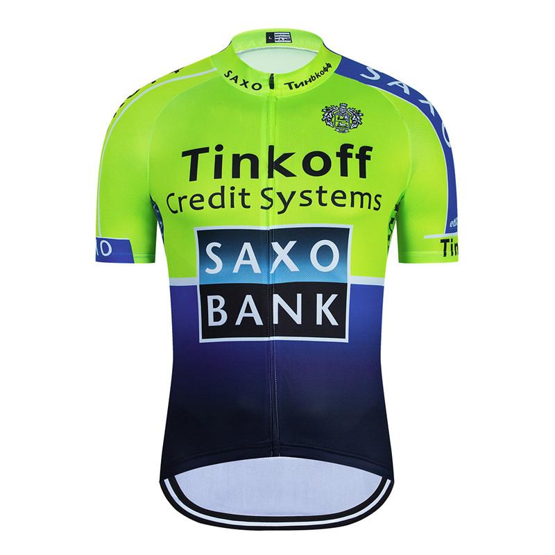 Saxo Bank Team Summer Bike Jersey Men Mtb Short Sleeve Cycling Set Shorts Set MTB Ropa Ciclismo Bicycle Shirts Maillot Clothing
