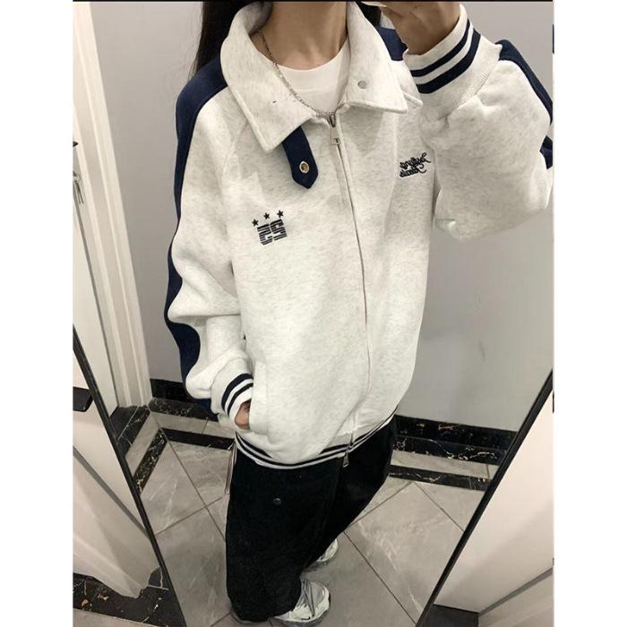 Women s 2025 Autumn/Winter Stand Collar Button Zipper Jacket Medium