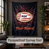Arazzo da Parete Personalizzato, Testo Personalizzato FC PSV Eindhoven, Tessuto Morbido Arte da Parete per Decorazione Interna