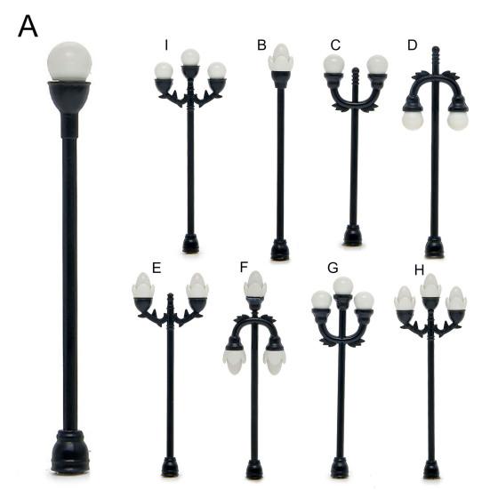 4 Peças DIY Função Casa de Bonecas Luz de Jardim Preto e Branco Lâmpada de Paisagem Miniatura Altamente Simulada Brinquedo para Criança