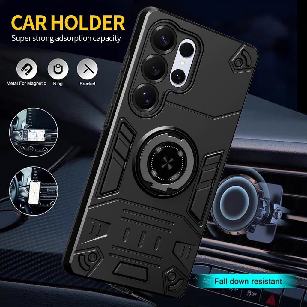 Für Samsung Galaxy S25 Ultra S25+ Hülle Für Samsung S25Plus S25Edge S25FE Panzer Stoßfest Ringständer Halter Schale Coque Fundas