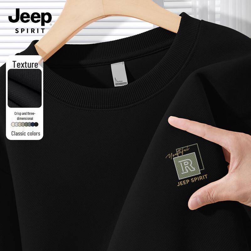 JEEP SPIRIT Men's 2025 Loose Fit Round Neck Sweatshirt