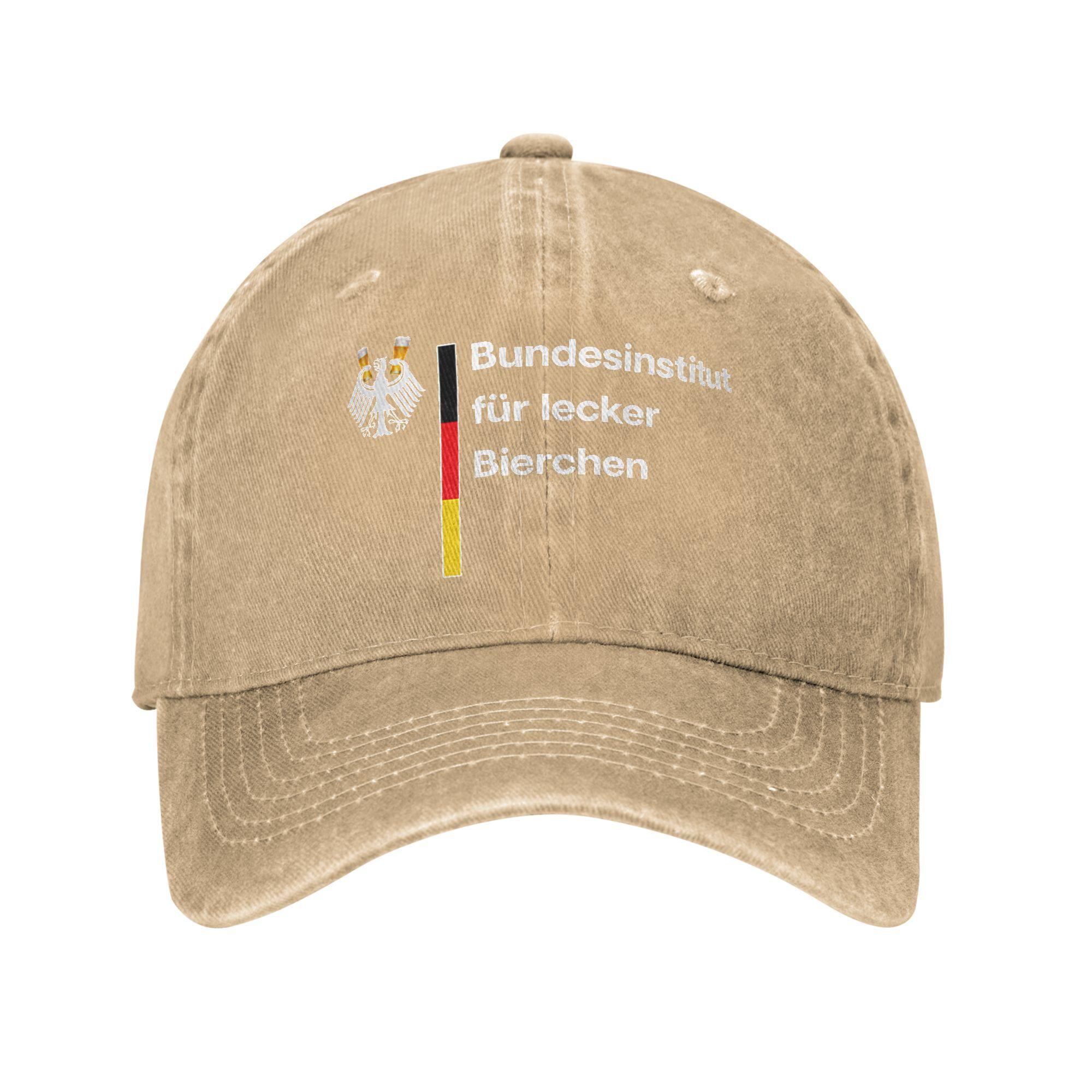 Vintage GerUnisexFederal Institute for Delicious Beers Baseball Cap Unisex Distressed Cotton Sun Cap Outdoor Workouts Gift Hat Adjustable