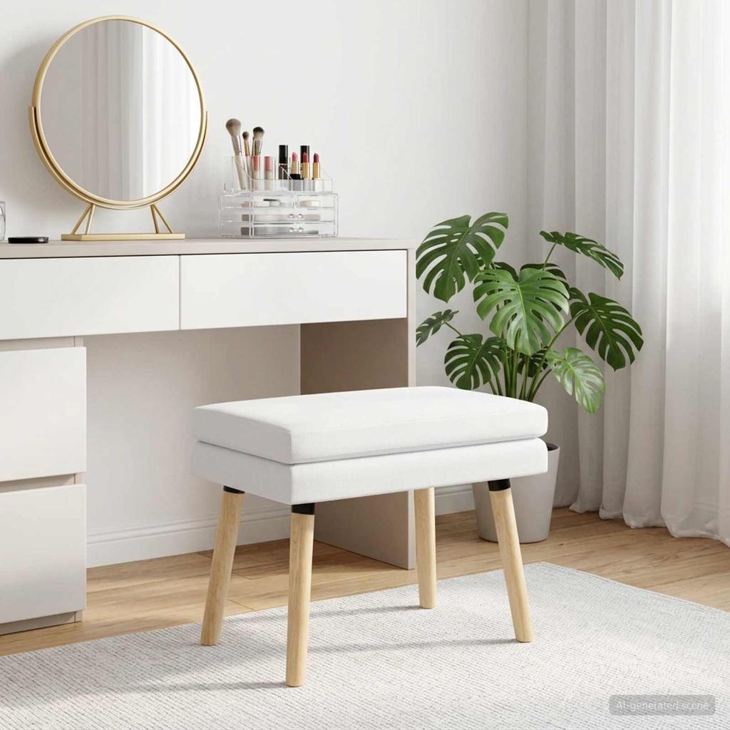 Double Layer Bench White 60 X 40 X 46 Cm Fabric