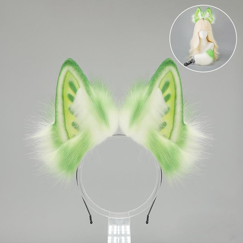 Lolita Rabbit Ears Headband With Tail Set Cosplay Accessory Anime Costume Hairband Adult Women