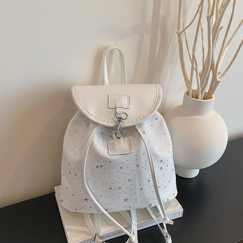 

New Y2k Women Backpack Star Large Capacity Travel Backpack Lightweight Schoolbags Schoolbags білий