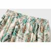 2025 Summer New Green Floral Versatile Wide-leg Pants Design High-end Seaside Vacation Cotton and Linen Casual Pants