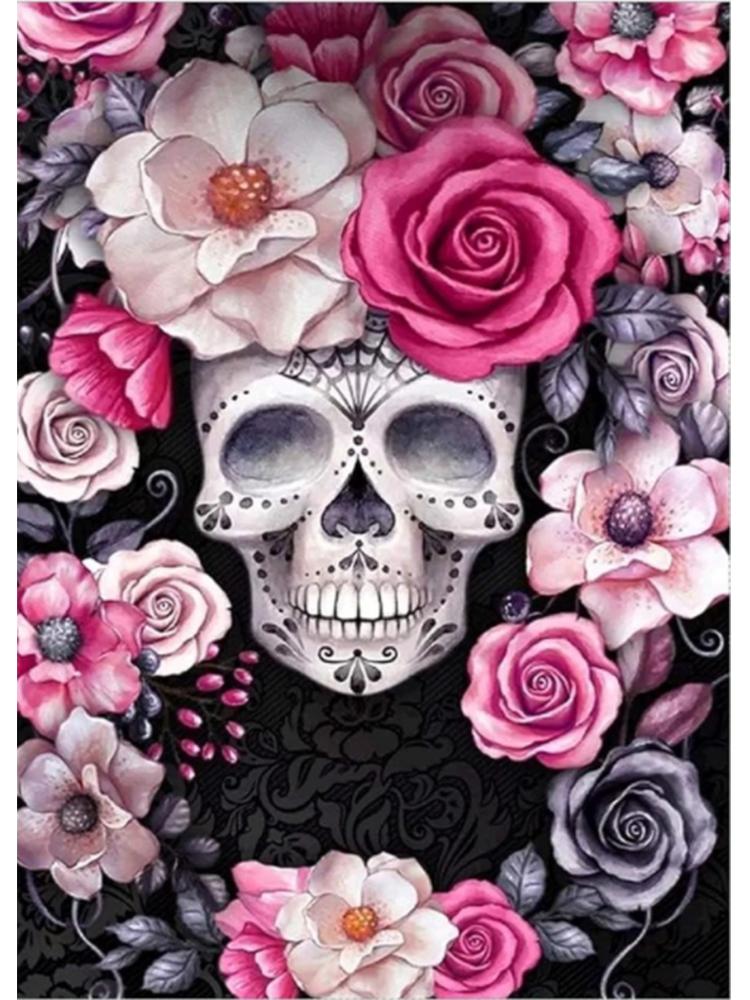 

Новый 2024 DIY 5D алмазная роспись череп бабочка роза полный круглый квадратный алмаз вышивка мозаика крест вышивка набор Full Round 20x30CM