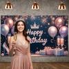 Birthday Event Display Luxurious Birthday Photo Background Display Golden Crown Birthday Party Banner For Private Party