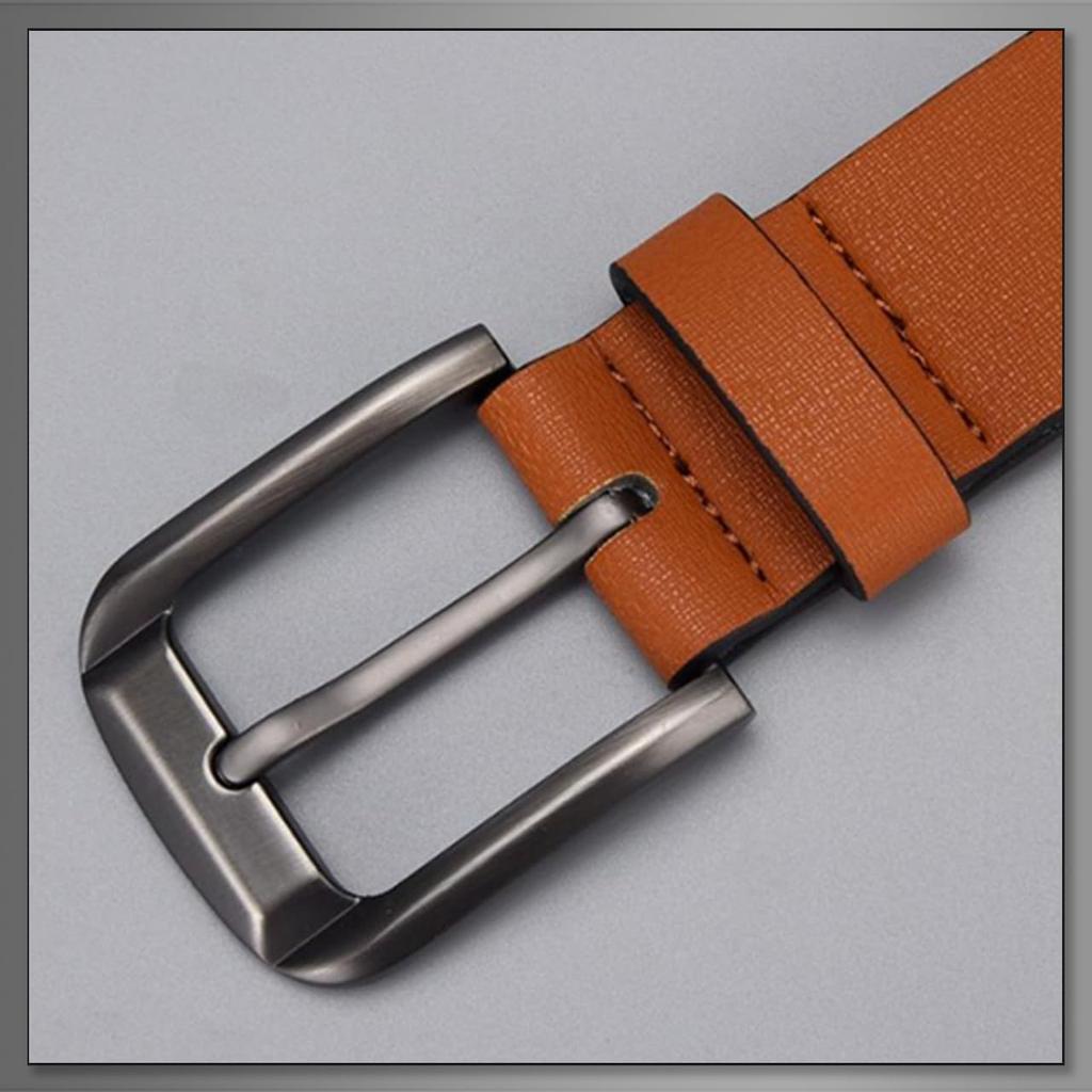 [Buzz Selection] Belt, Pin Buckle, Casual, Business, Simple, Imitation Leather, Men's LBT994 (Brown)