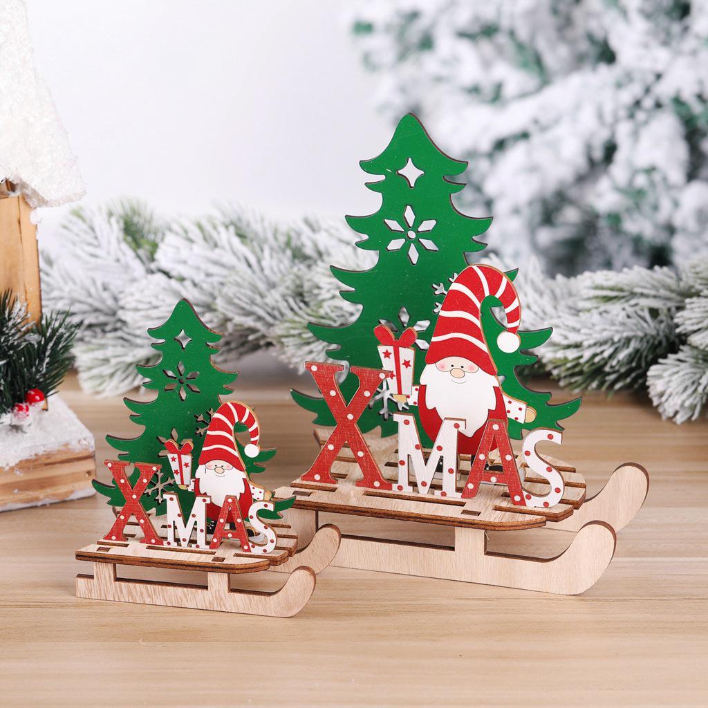 Creative DIY Wooden Santa Sleigh Ornament - Christmas Decoration & Children's Gift
