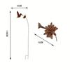Rusty Metal Texture Hummingbird Garden Stake Weather Resistant Iron Easy Installation Wrought Iron Bird Statue