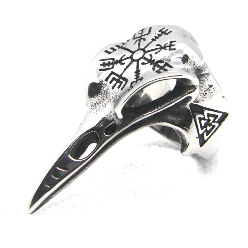 

Men Vikings Ring Stainless Steel Vintage Olecranon Amulet Punk Compass Ring Size 7-14 7