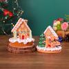 Christmas Snow House Display Store Dessert Table Window Miniature Landscape Decoration Prop Gingerbread House Christmas Gift