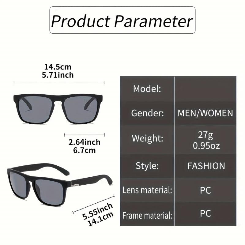 7 Pairs Of Cool Classic Polarized Square Fashion Sunglasses For Outdoor Sports Riding Men And Women Suitable For Parties