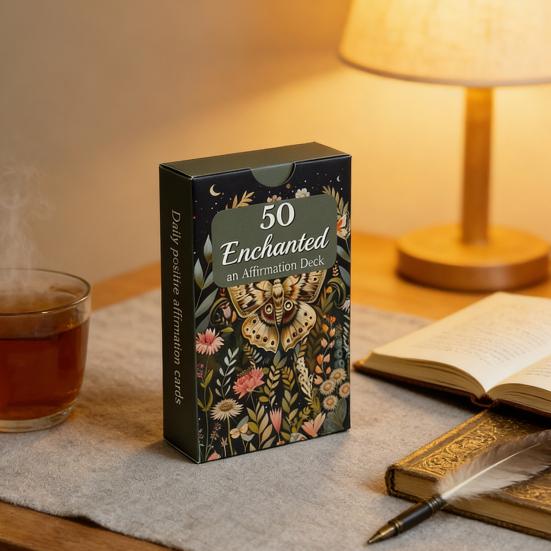 Yousheng 55Pcs/Set Affirmation Card Stress Relief Motivational Card Deck Nature Inspired Emotional Wellness Encouragement Mindfulness Meditation Tool