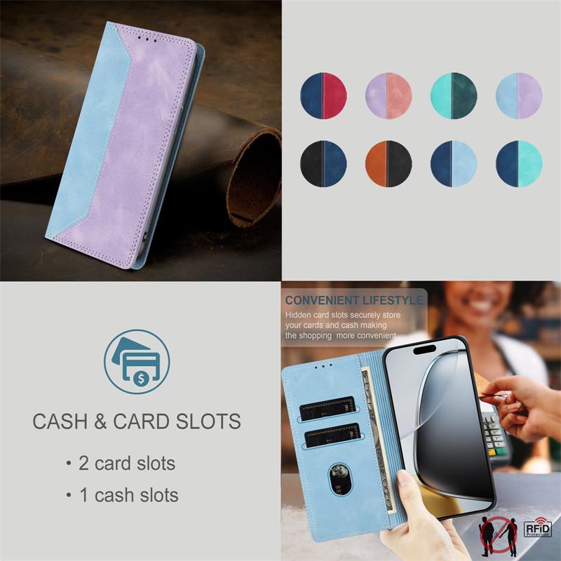 Fashion Magnetic Flip PU Leather Phone Case For Samsung Galaxy S26 Plus S25 Edge S24 FE S23 S22 S21 S20 Ultra S10 Wallet Card Holder Pocket Back Cover