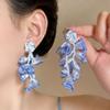 Seaside Vacation Chiffon Flower Tassel Stud Earrings Niche Unique‑Design Beautiful 2026 New Jewelry For Women