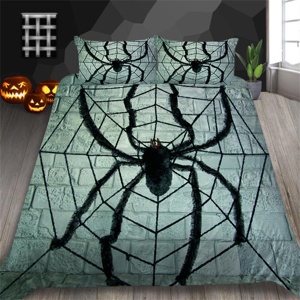 Halloween Duvet Cover Set 3D Printed Chilren Adults Home Bedclothes with Pillowcase Queen Size Bedding Soft Bed Set