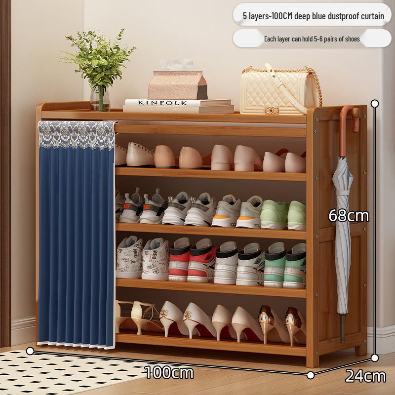 Bamboo Shoe Rack: Multi-Layer Dustproof Cabinet for Compact Home Storage