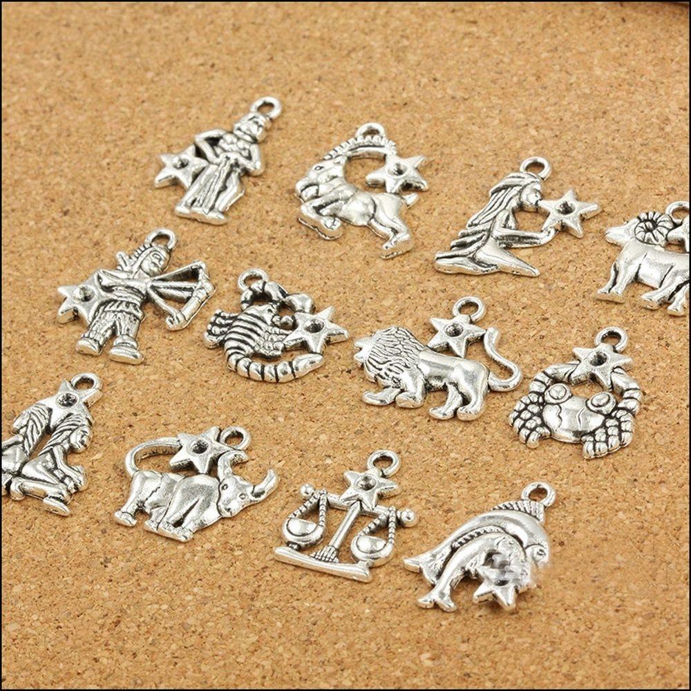 Hot European Mixed Zodiac for Jewelry Making Dangle Beads Accessories Charm Pendant