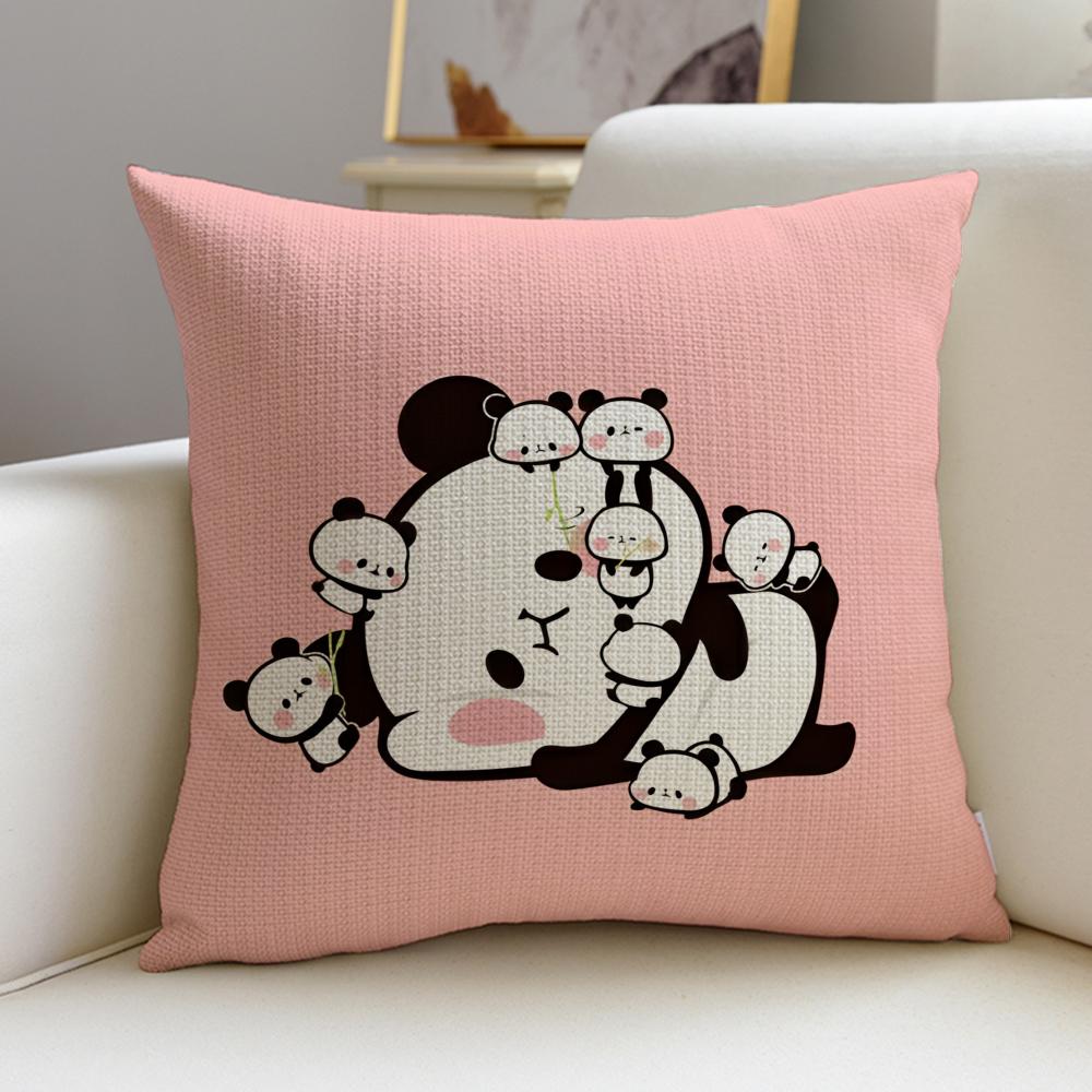 Lazy TTarepandaS Cushion Cover Breathable and skinfriendly linen pillowcase square removable and washable cushion