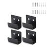 Set of 4 Stainless Steel L-Shaped Clamps for Fixing Wall Hangings, Pictures, and More, with Screws, Strong U-Shaped Clamps (Black)