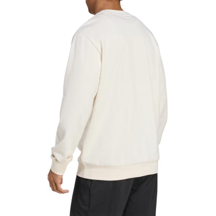 Adidas Letter Round Neck Long Sleeve Sweatshirt Men Sweatshirt Chalk-White KA0994