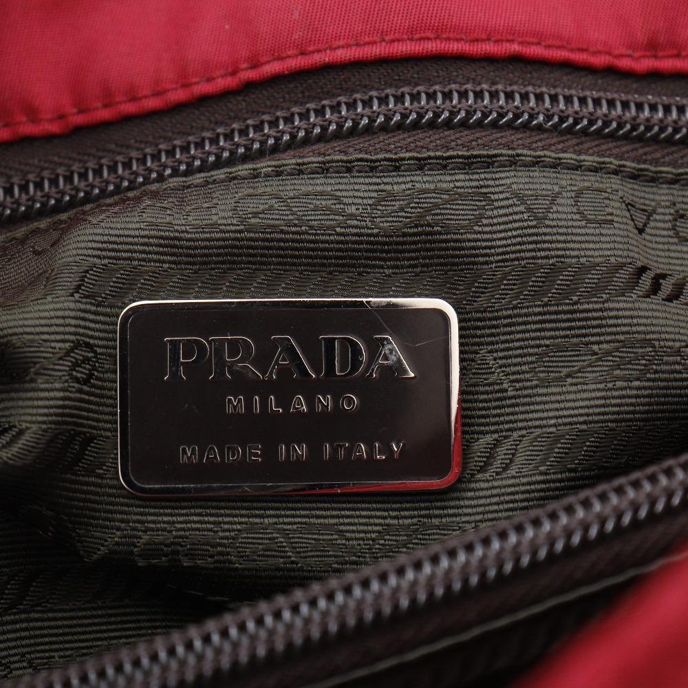 Prada Tote Bag B10310 Red Nylon Women Used
