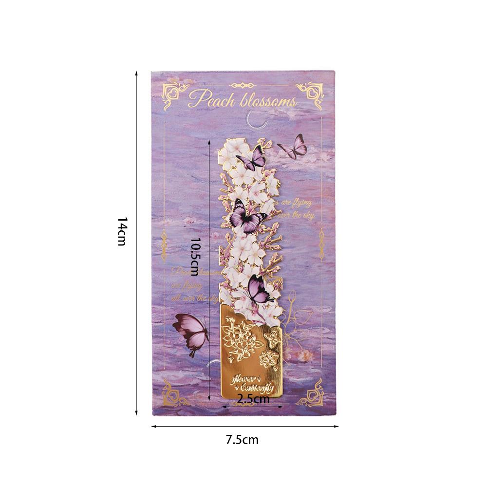 2Pcs Bronzing Painting Metal Bookmark Vintage Design Reading Bookmark  School Supplies