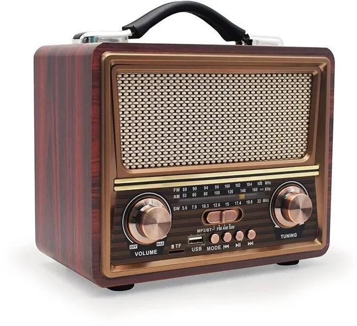 Holz Drahtloser Bluetooth Lautsprecher Radioempfänger Wiederaufladbar FM/AM/SW UNTERSTÜTZT USB/SD/TF HIFI Sterero MP3-Player