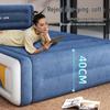 Double-Height Flocked Inflatable Bed - Foldable Single Mattress with Automatic Inflation