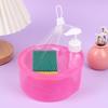 Kitchen Soap Dispenser with Quick-Drying Sponge Holder Quick Drying Removable Refillable Drip Tray One-Hand Operation Anti-Slip Base Kitchen