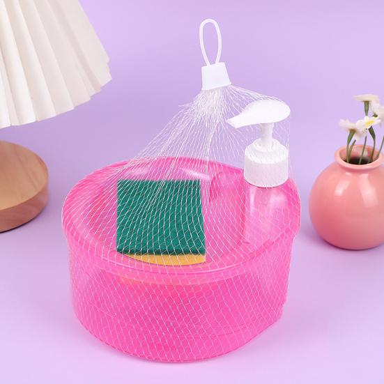 Kitchen Soap Dispenser with Quick-Drying Sponge Holder Quick Drying Removable Refillable Drip Tray One-Hand Operation Anti-Slip Base Kitchen