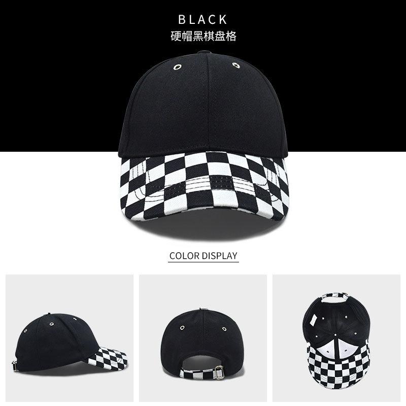 Fashion Checkerboard Baseball Caps 6 Panel Checkered Golf Hats Beige Green Plaid Checkered Sport Caps for