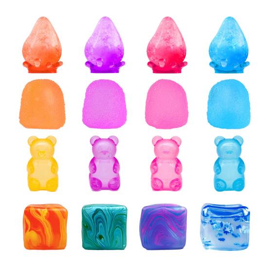 Candy Squeeze Toy Stress Anxiety Relief Waterdrop Bear Cube Sensory Toy Teens Adults Portable Soft Pinch Toy Party Favors