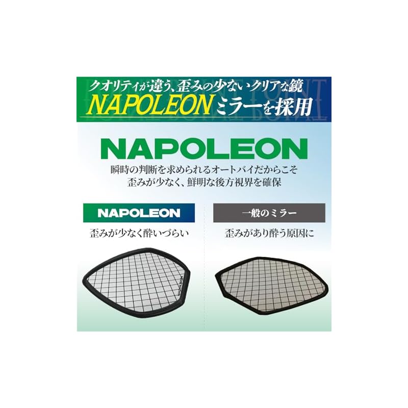 Tanax Napoleon Shark Mirror 1B Motorcycle Mirror [Blue Mirror] Right Side, 10mm Standard-to-Reverse Thread Bolt Included, AOS-104-10BR