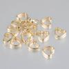 Pack of 50 Fashionable Heart Shaped Double Hole Beads CCB Material Hollow Hearts