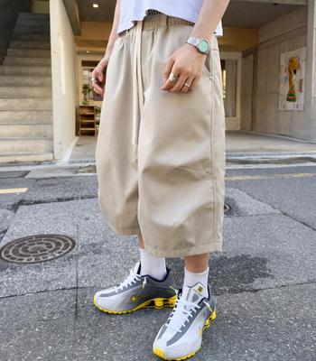 Wojeu Was Rn Plate Bermuda Pants (Beige)