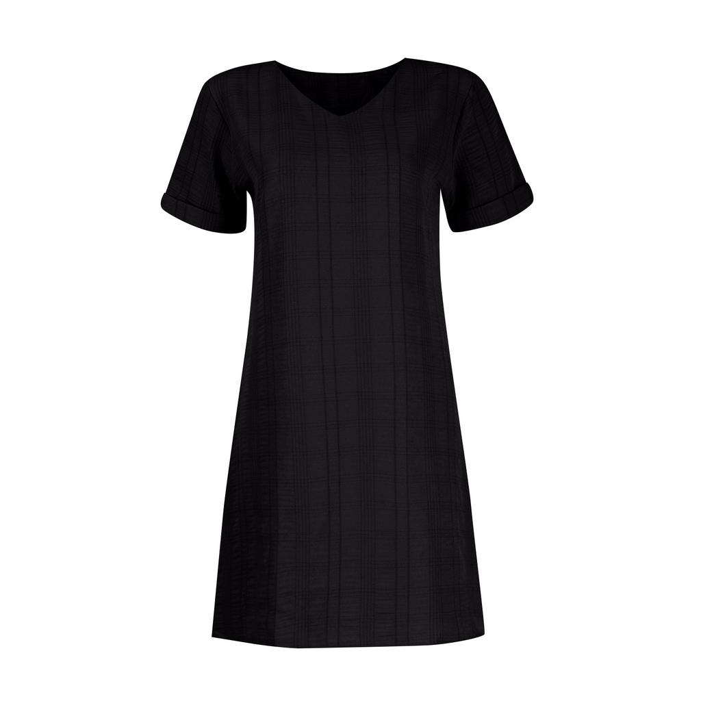 Women's Fashion Sexy Slim V-neck Color Casual Short Sleeve Dresses