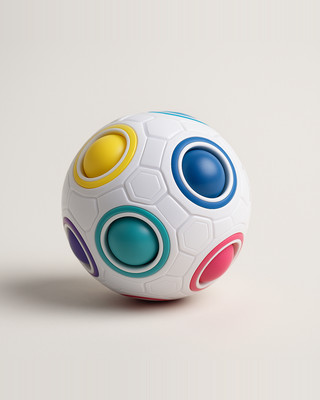 Puzzle s duhovou koulí Kouzelná hrací kostka pro dospělé děti Plastová kreativní výuka fotbalu Vzdělávací hračky Dárky pro děti