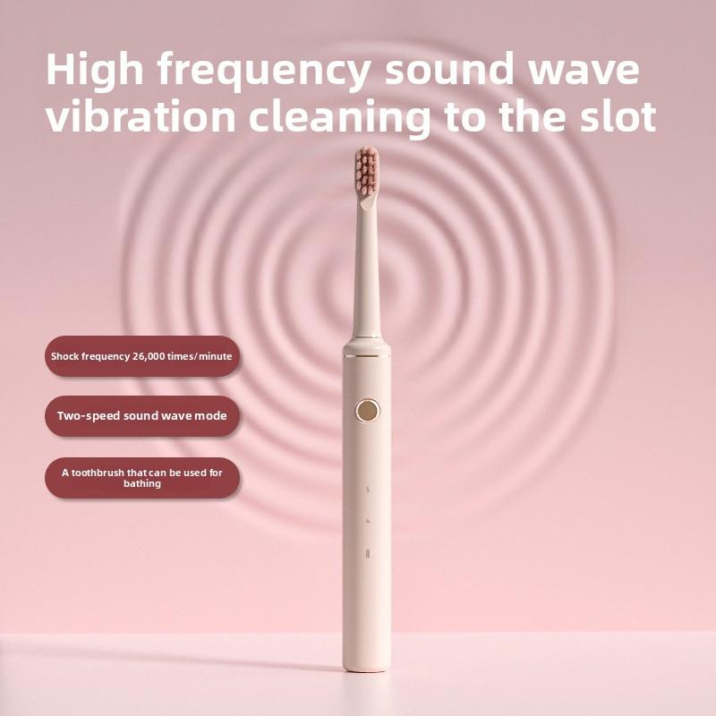Electric Toothbrush Adult Couple Level 8 Waterresistant Soft Hair Handy Traveling Electric Toothbrush 2 Brushes