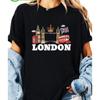 Alphabet Pattern Regular Length for Spring  Summer London Fashio WomenS Graphic Casual Crew Neck Sleeve with Flag Print Tops