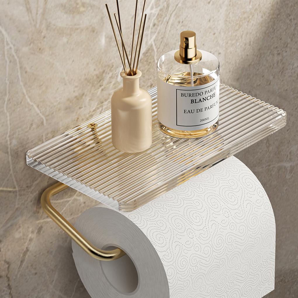 Stylish Toilet Holder With Shelf Modern Functional Accessories Wide Compatibility Easy To Clean