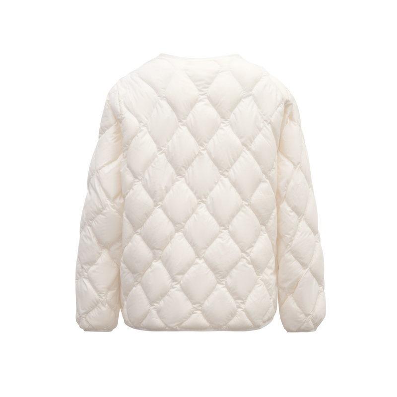 Autumn and Winter New Light Down Jacket Women's Short Rhombus Jacket Jacket Jacket Warm White Duck Down Liner Tide