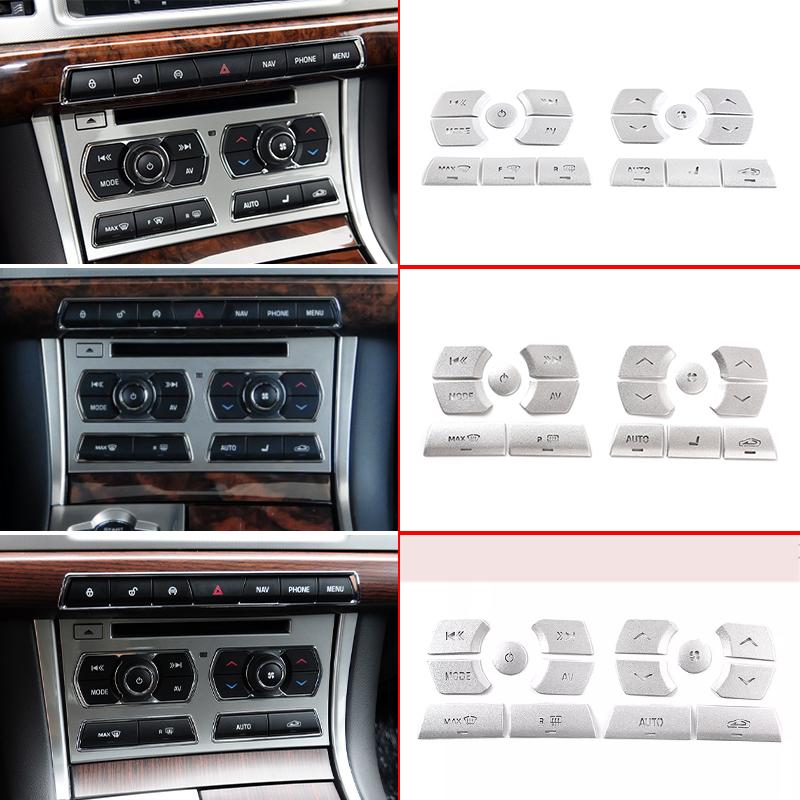 Für Jaguar XF 2012-2015 Aluminium Auto Mittelkonsole Klimaanlage Multimedia Tastenabdeckung Aufkleber Innenzubehör