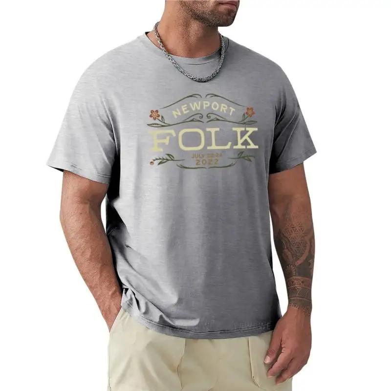 Newport Folk Festival 2022 T-Shirt Short Sleeve Crew Neck Shirt Heavyweight T Shirts Mens Clothes