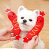 1Pcs New Grinding Teeth Dog Sound Toy Squeaky Bite-resistant Hot Dog Chewing Toy Embroidered Interactive Puppy Chew Toy