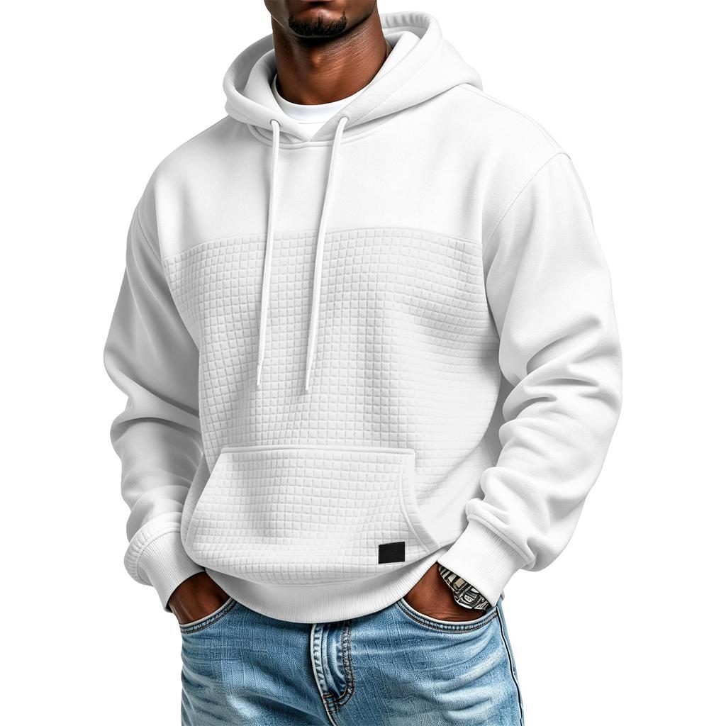 Men's Knit Hoodie Color Casual Pullover for Winter
