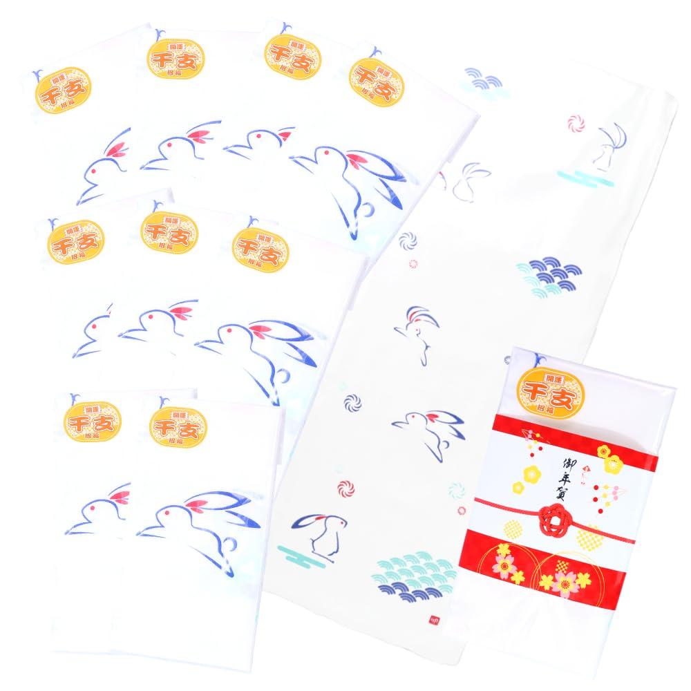 

Кластер Good Made in Japan Tenugui Set New Card of Luck/Blessing/Zodiac Year s [Rabbit Tenugui/Set 10]